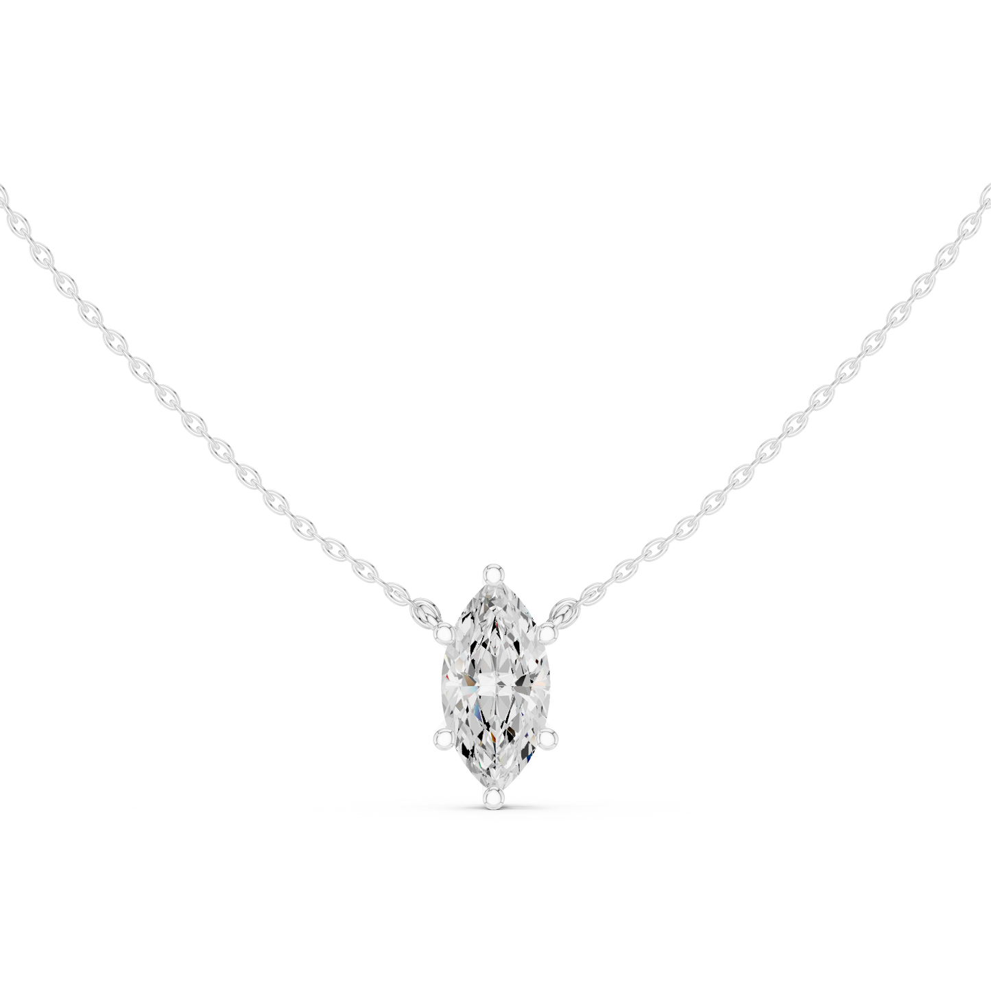 Marquise Cut Solitaire Diamond Pendant 2.5 CTW
