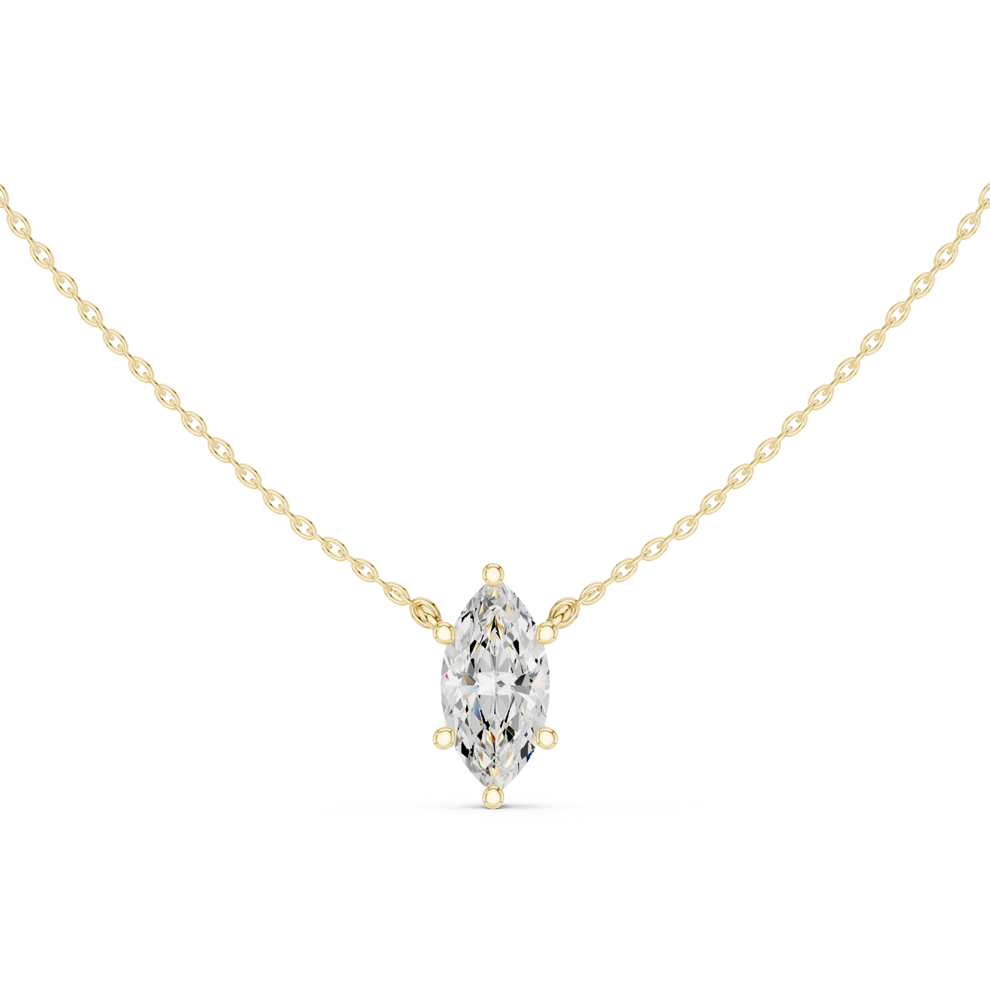 Marquise Cut Solitaire Diamond Pendant 2.5 CTW