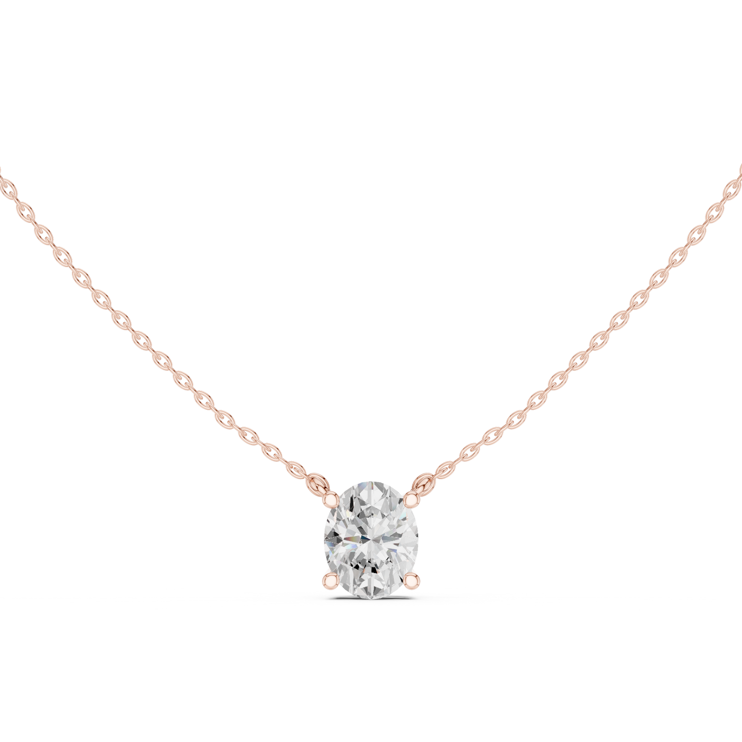 Oval Cut Solitaire Diamond Pendant 2.5 CTW