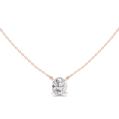 Oval Cut Solitaire Diamond Pendant 2.5 CTW