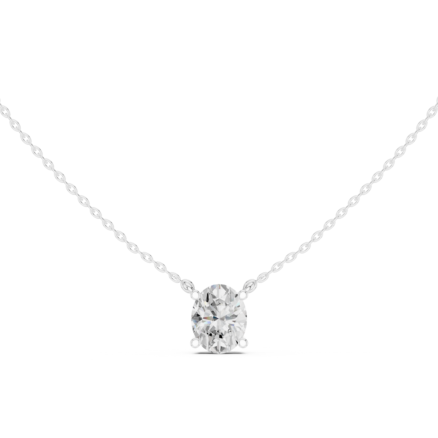 Oval Cut Solitaire Diamond Pendant 2.5 CTW