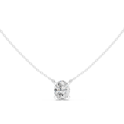 Oval Cut Solitaire Diamond Pendant 2.5 CTW