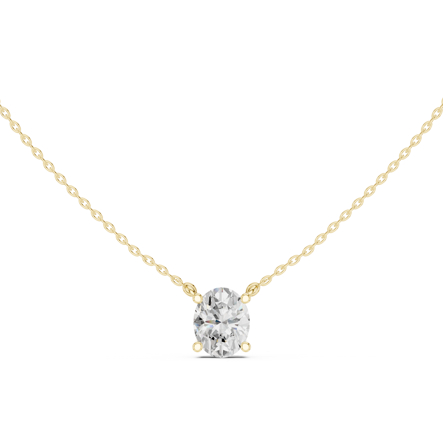 Oval Cut Solitaire Diamond Pendant 2.5 CTW
