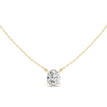 Oval Cut Solitaire Diamond Pendant 2.5 CTW