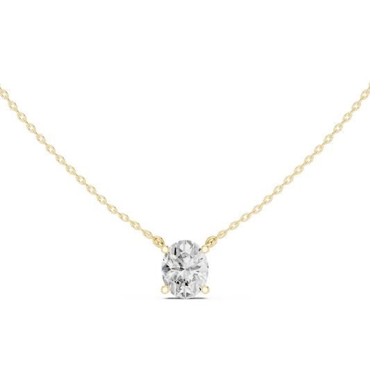 Oval Cut Solitaire Diamond Pendant 2.5 CTW