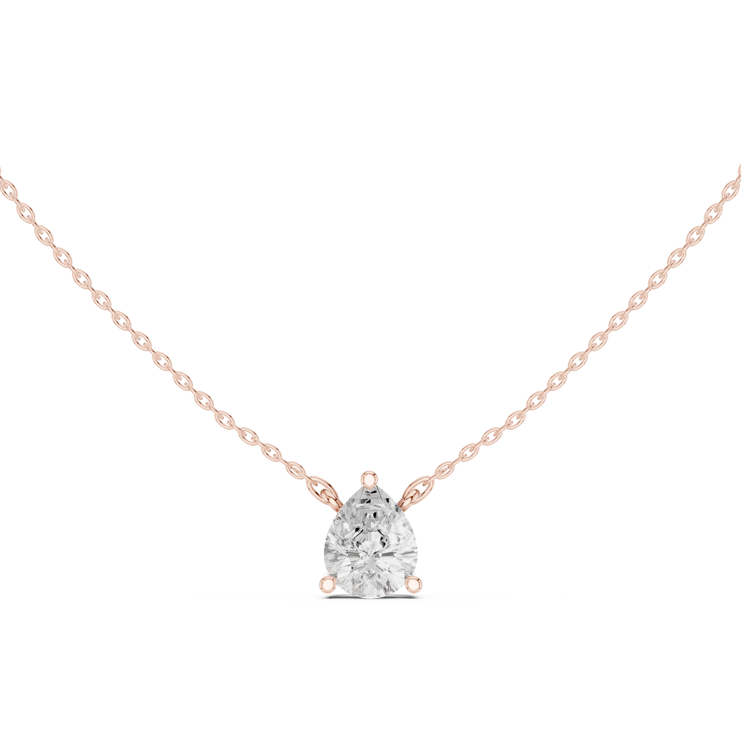 Pear Cut Solitaire Diamond Pendant 2.5 CTW