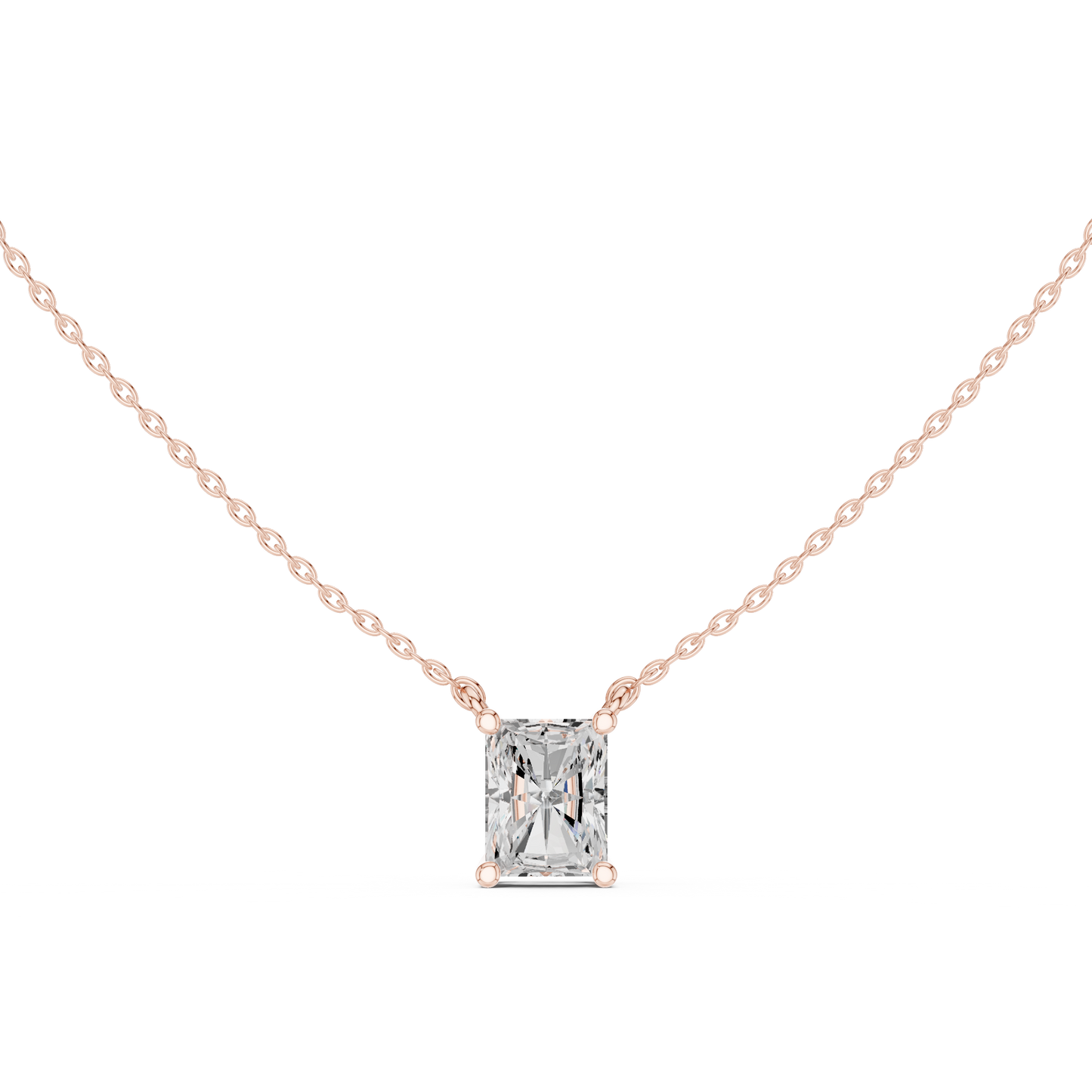 Radiant Cut Solitaire Diamond Pendant 2.5 CTW