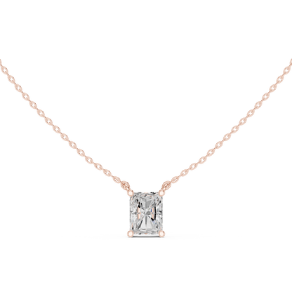 Radiant Cut Solitaire Diamond Pendant 2.5 CTW