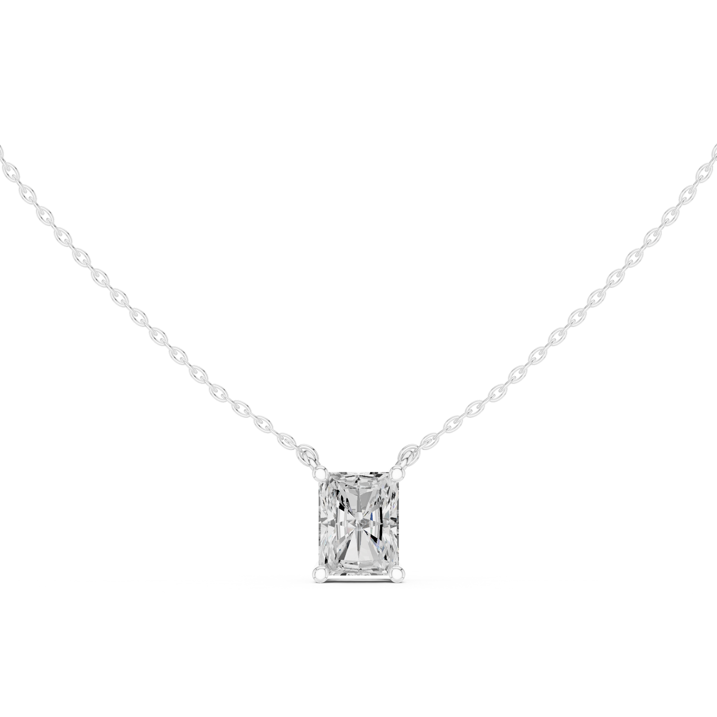 Radiant Cut Solitaire Diamond Pendant 2.5 CTW