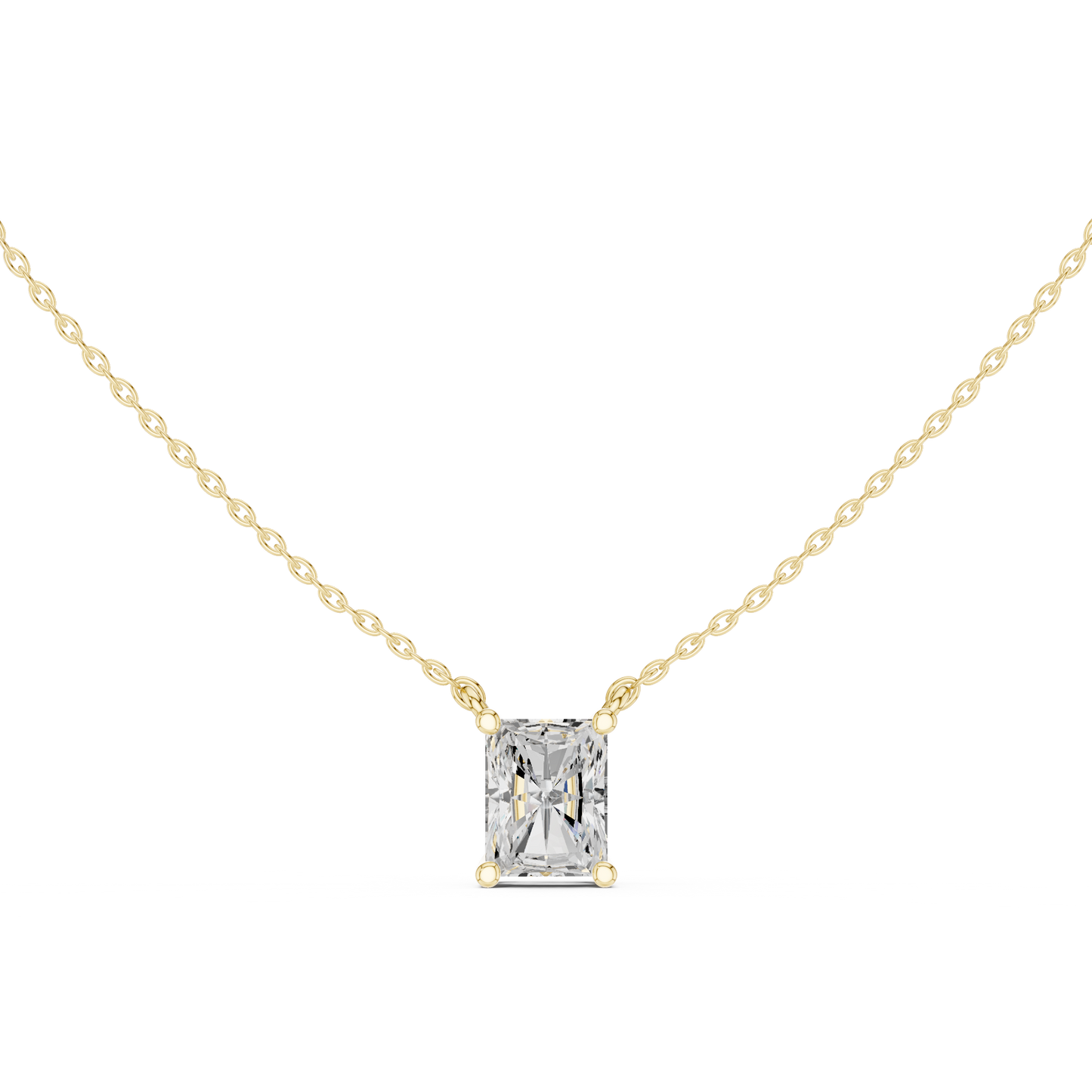 Radiant Cut Solitaire Diamond Pendant 2.5 CTW