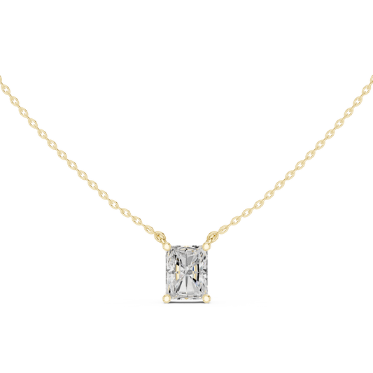 Radiant Cut Solitaire Diamond Pendant 2.5 CTW