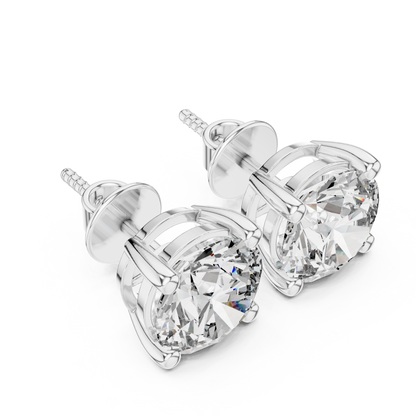 Classic Round Shape Diamond Stud Earrings 4 CTW