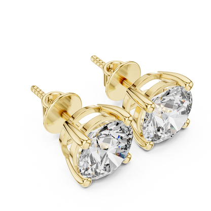 Classic Round Shape Diamond Stud Earrings 4 CTW