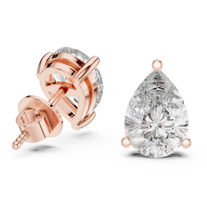 Classic Pear Shape Diamond Stud Earrings 3.5 CTW