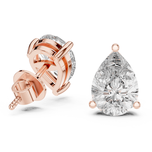 Classic Pear Shape Diamond Stud Earrings 3.5 CTW