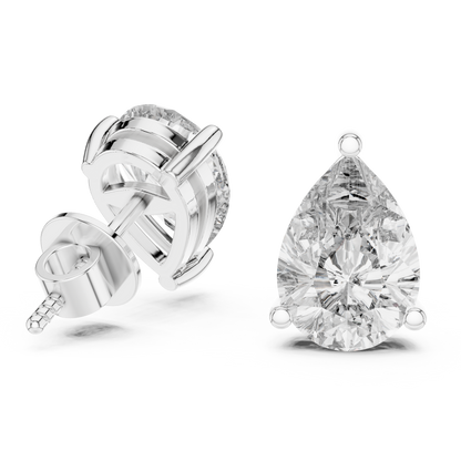 Classic Pear Shape Diamond Stud Earrings 3.5 CTW