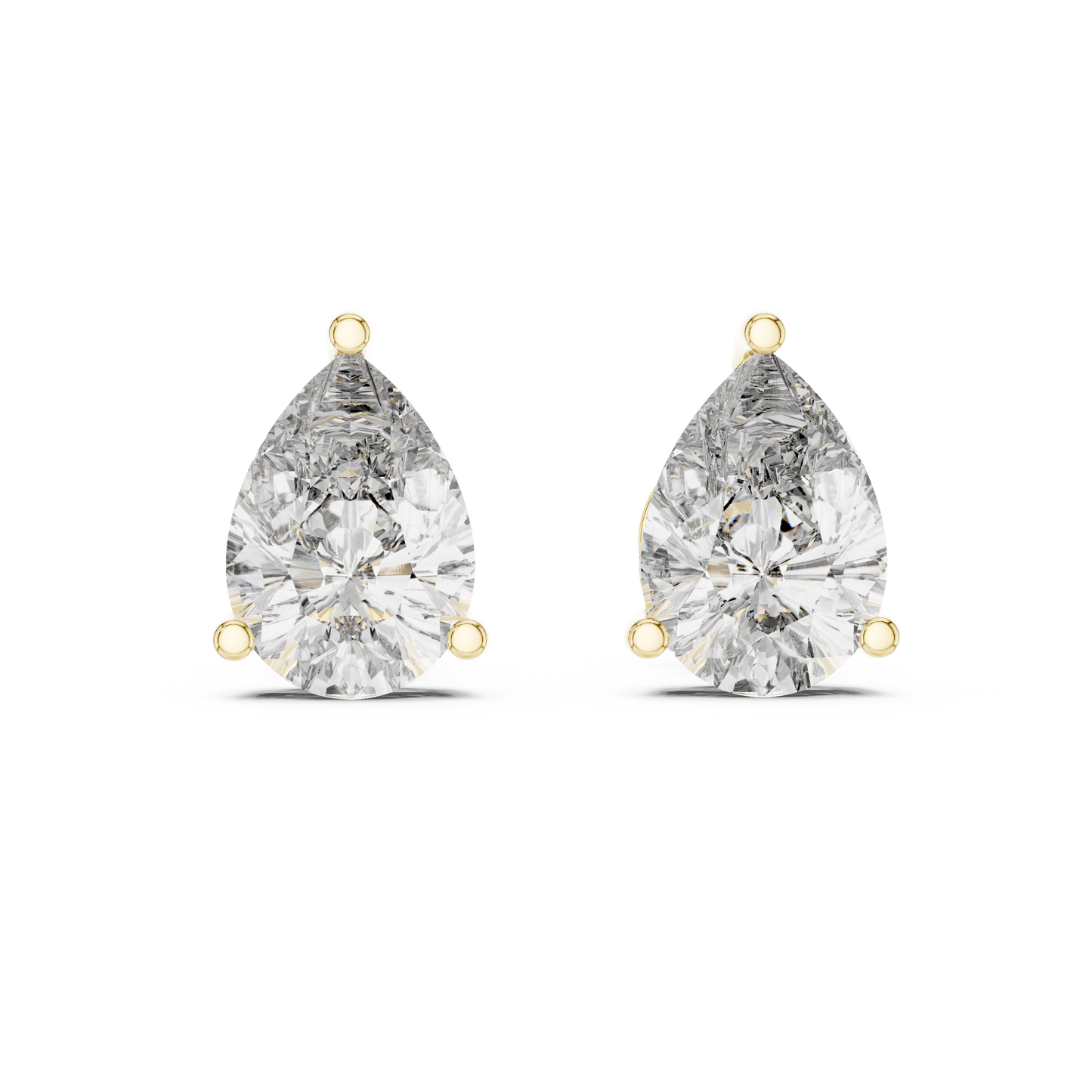 Classic Pear Shape Diamond Stud Earrings 3.5 CTW