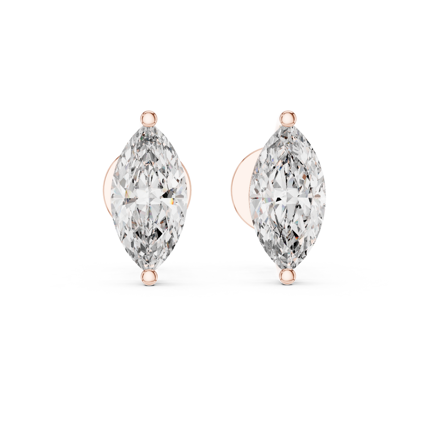 Classic Marquise Shape Diamond Stud Earrings 1.5 CTW