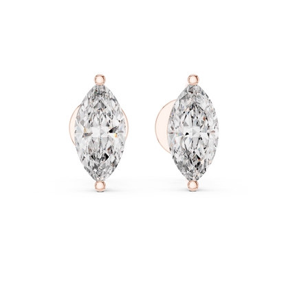 Classic Marquise Shape Diamond Stud Earrings 1.5 CTW