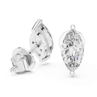 Classic Marquise Shape Diamond Stud Earrings 1.5 CTW