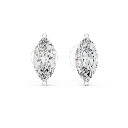 Classic Marquise Shape Diamond Stud Earrings 1.5 CTW