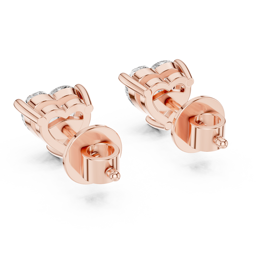 Classic Heart Cut Diamond Stud Earrings 1.5 CTW