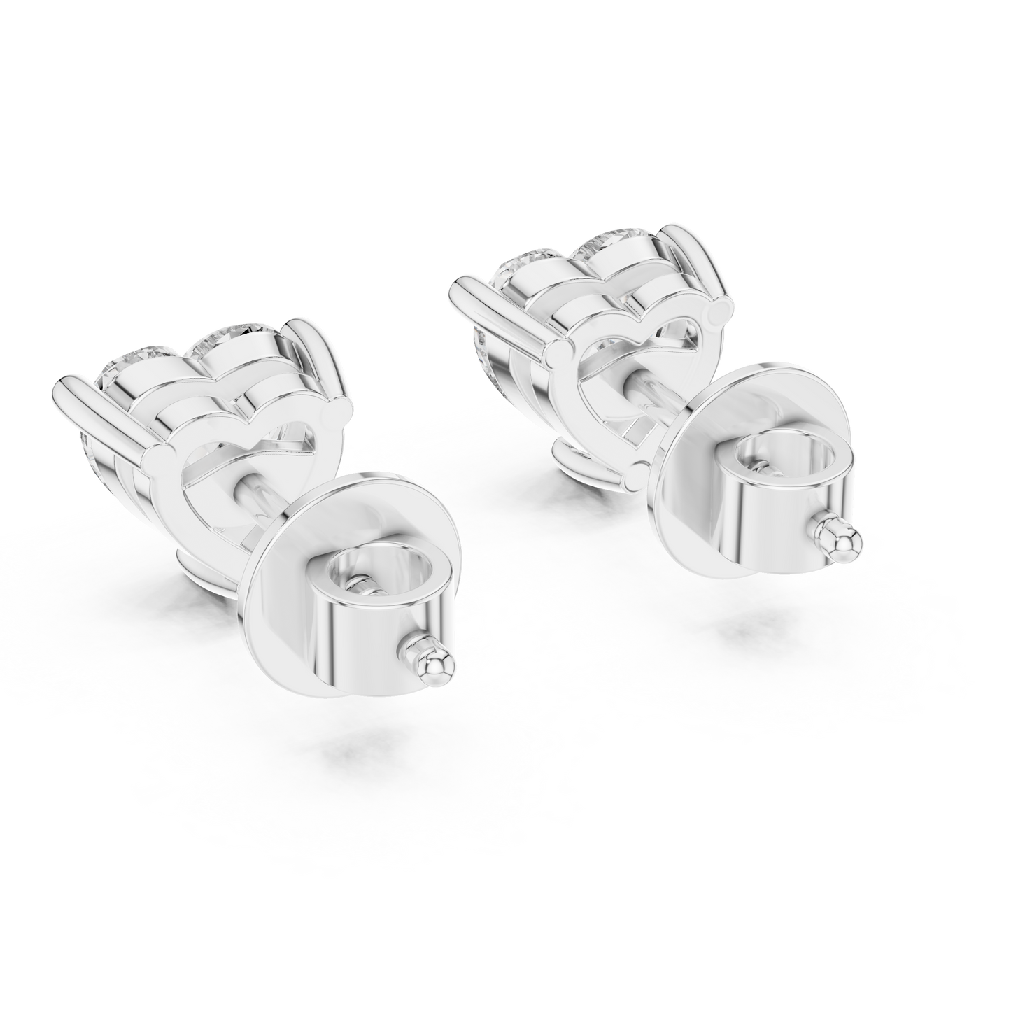 Classic Heart Cut Diamond Stud Earrings 1.5 CTW