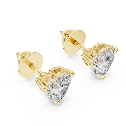 Classic Heart Cut Diamond Stud Earrings 1.5 CTW
