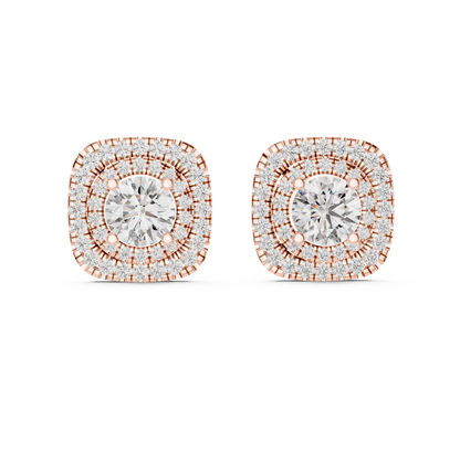 Classic Round Diamond Halo Stud Earrings 3.9 CTW