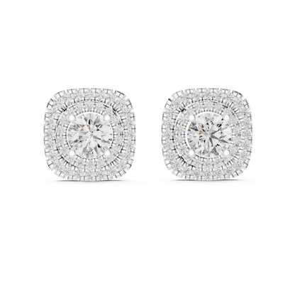 Classic Round Diamond Halo Stud Earrings 3.9 CTW