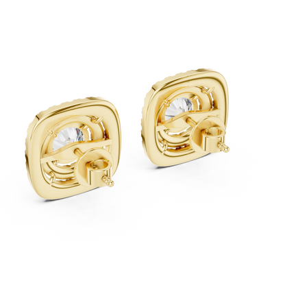 Classic Round Diamond Halo Stud Earrings 3.9 CTW