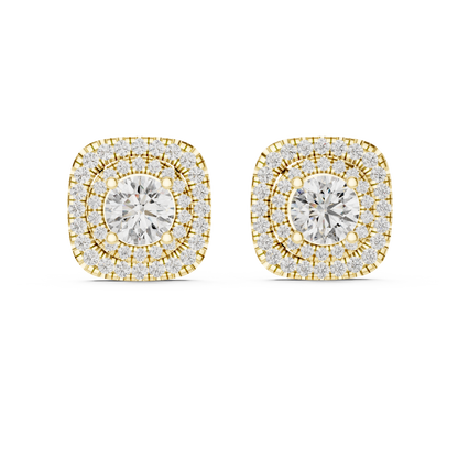 Classic Round Diamond Halo Stud Earrings 3.9 CTW