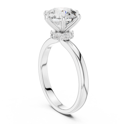 Round Brilliant Cathedral Hidden Halo Ring 2.15 CTW