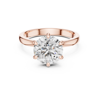 Round Brilliant Cathedral Hidden Halo Ring 2.15 CTW