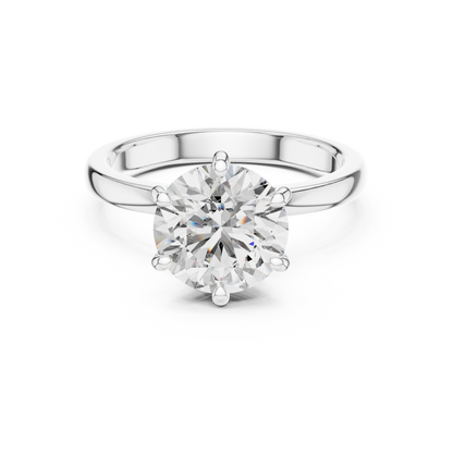 Round Brilliant Cathedral Hidden Halo Ring 2.15 CTW