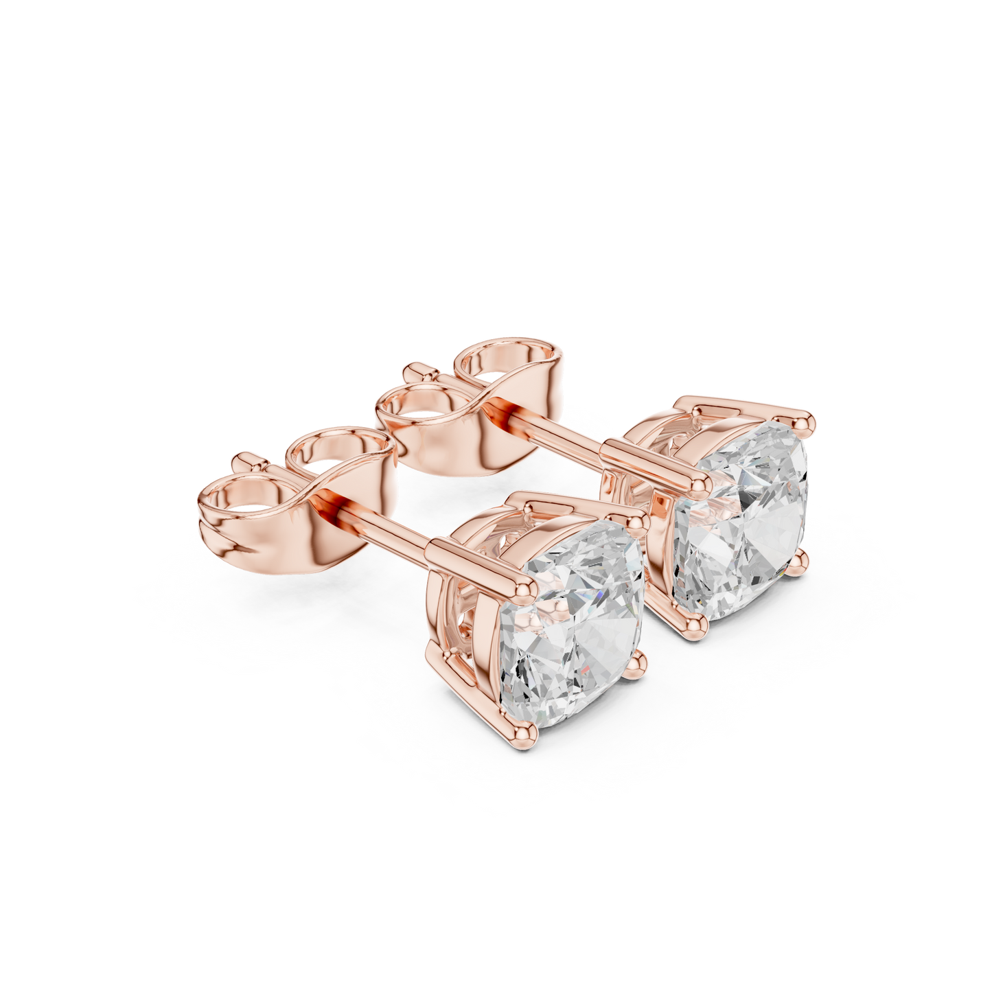Classic Cushion Shape Diamond Stud Earrings 2 CTW