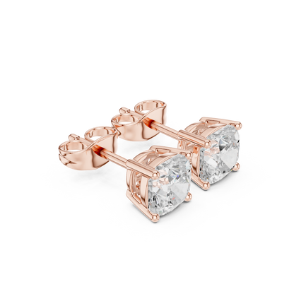 Classic Cushion Shape Diamond Stud Earrings 2 CTW