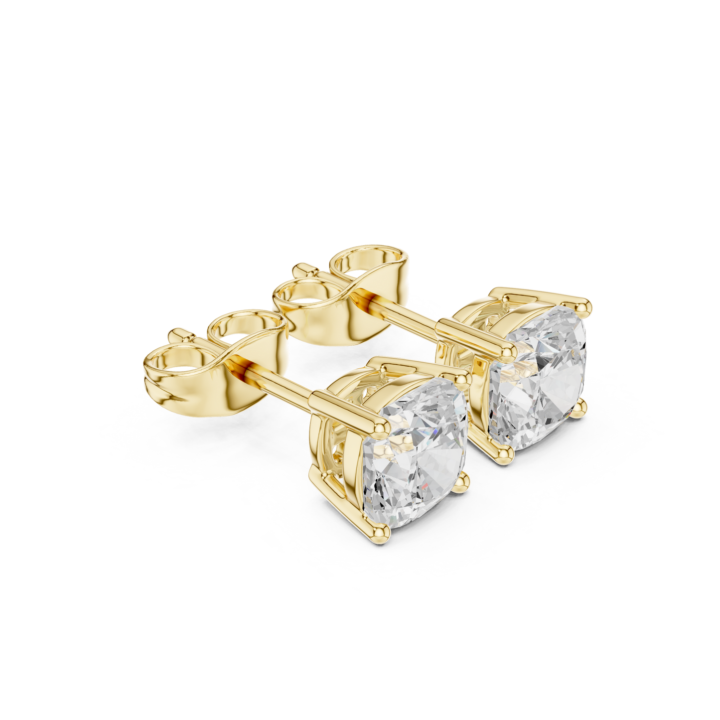 Classic Cushion Shape Diamond Stud Earrings 2 CTW