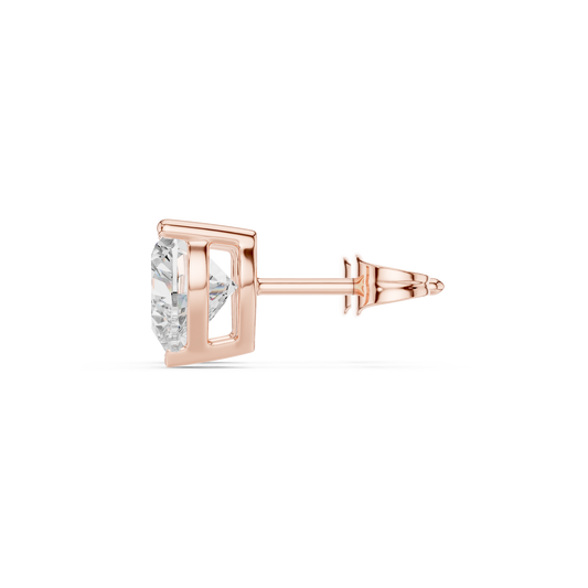 Classic Heart Shape Diamond Stud Earrings 2 CTW