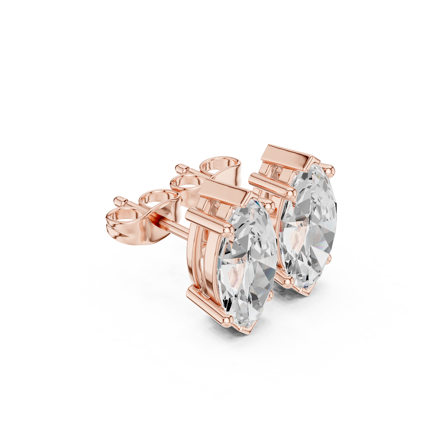 Classic Marquise Shape Diamond Stud Earrings 3 CTW
