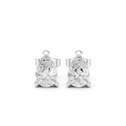 Classic Pear Shape Diamond Stud Earrings 2 CTW