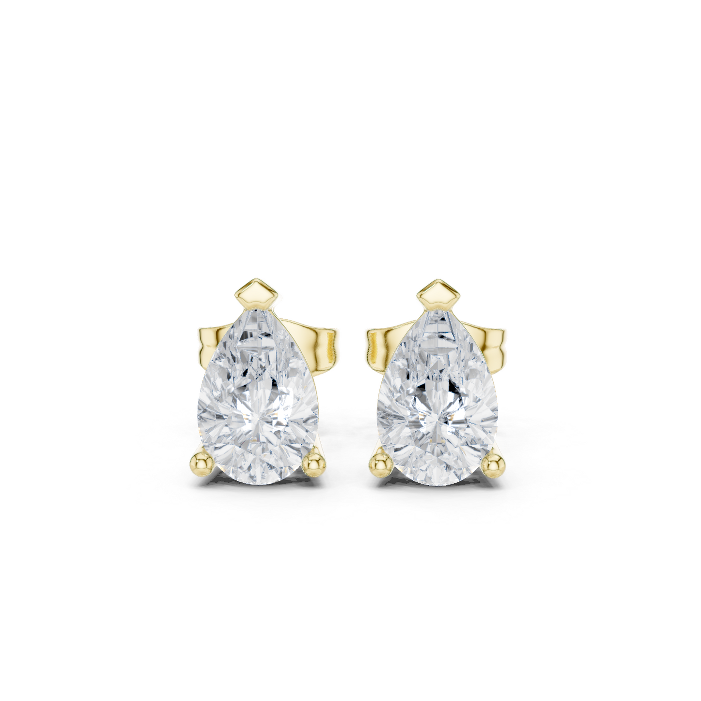 Classic Pear Shape Diamond Stud Earrings 2 CTW