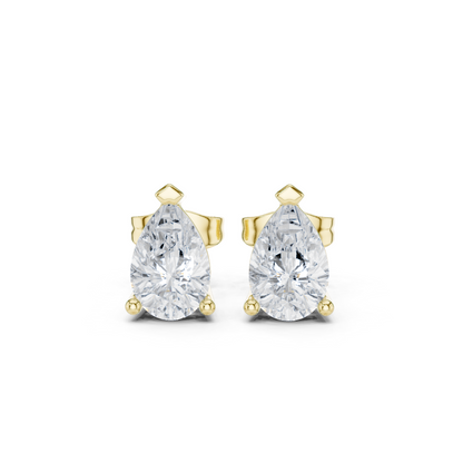 Classic Pear Shape Diamond Stud Earrings 2 CTW