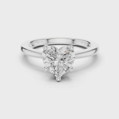Classic Heart Solitaire Diamond Engagement Ring 1.5 CTW