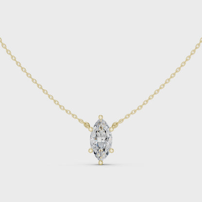 Marquise Cut Solitaire Diamond Pendant 2.5 CTW