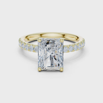 Radiant Cut Hidden Halo Pavé Engagement Ring 2.5 CTW
