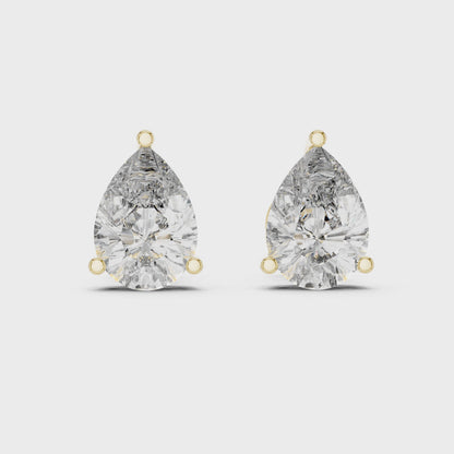 Classic Pear Shape Diamond Stud Earrings 3.5 CTW