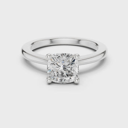 Classic Cushion Solitaire Diamond Engagement Ring 1.5 CTW