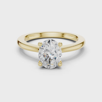 Classic Oval Solitaire Diamond Engagement Ring 1.5 CTW