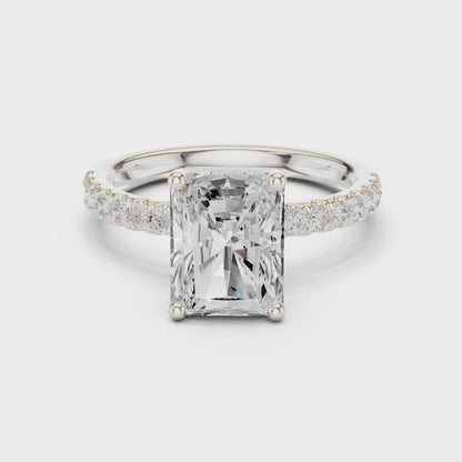 Radiant Cut Hidden Halo Pavé Engagement Ring 2.5 CTW